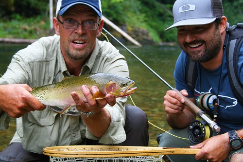 ROW guide Randy Dingman preparing to release a healthy female Westslope cutthroat. All photos courtesy of David Uhlenkott